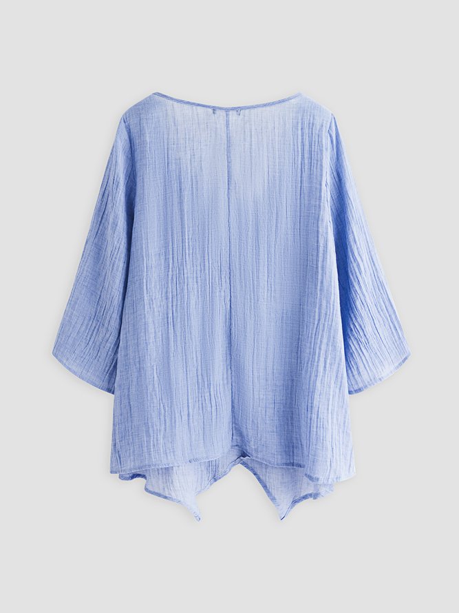 Übergröße Weit Damen Sommer Bluse (das Stoff ist ein bisschen Transparent, Sie brauchen zu tragen es mit a Rohr oben)